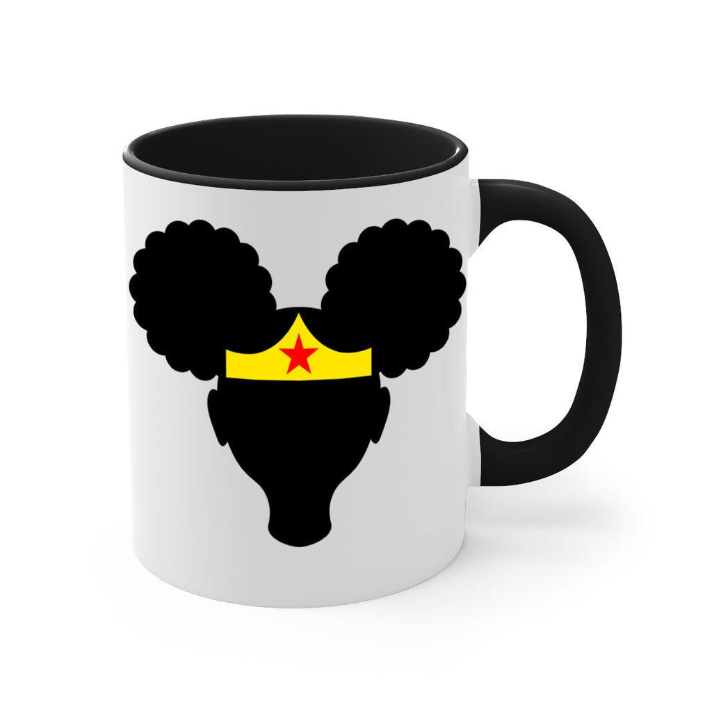 afro puffs girl wonder woman 78#- Black women - Girls-Mug / Coffee Cup