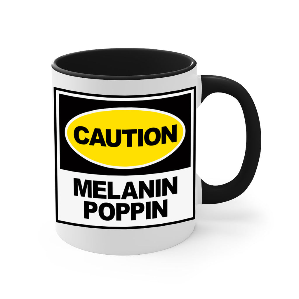 caution melanin poppin 188#- black words - phrases-Mug / Coffee Cup