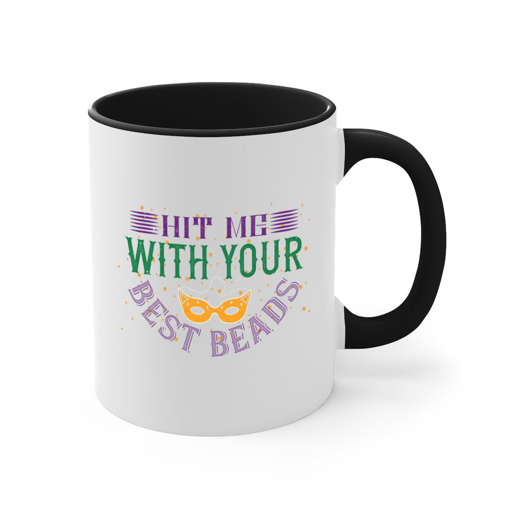hit me with your best beads 69#- mardi gras-Mug / Coffee Cup