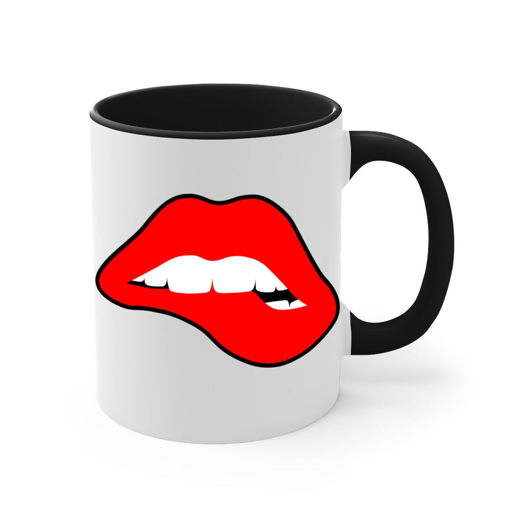 lips 100#- black words - phrases-Mug / Coffee Cup
