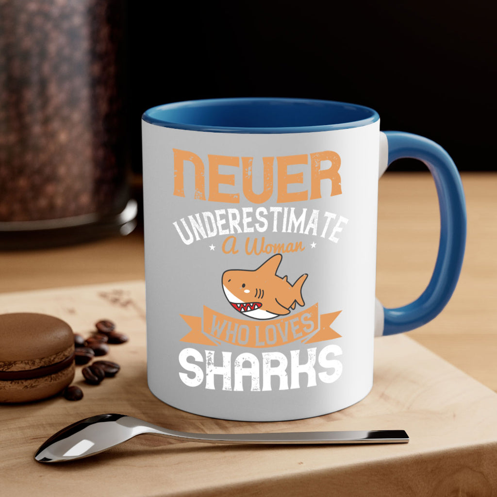 Never underestimate a woman who loves sharks Style 52#- Shark-Fish-Mug / Coffee Cup