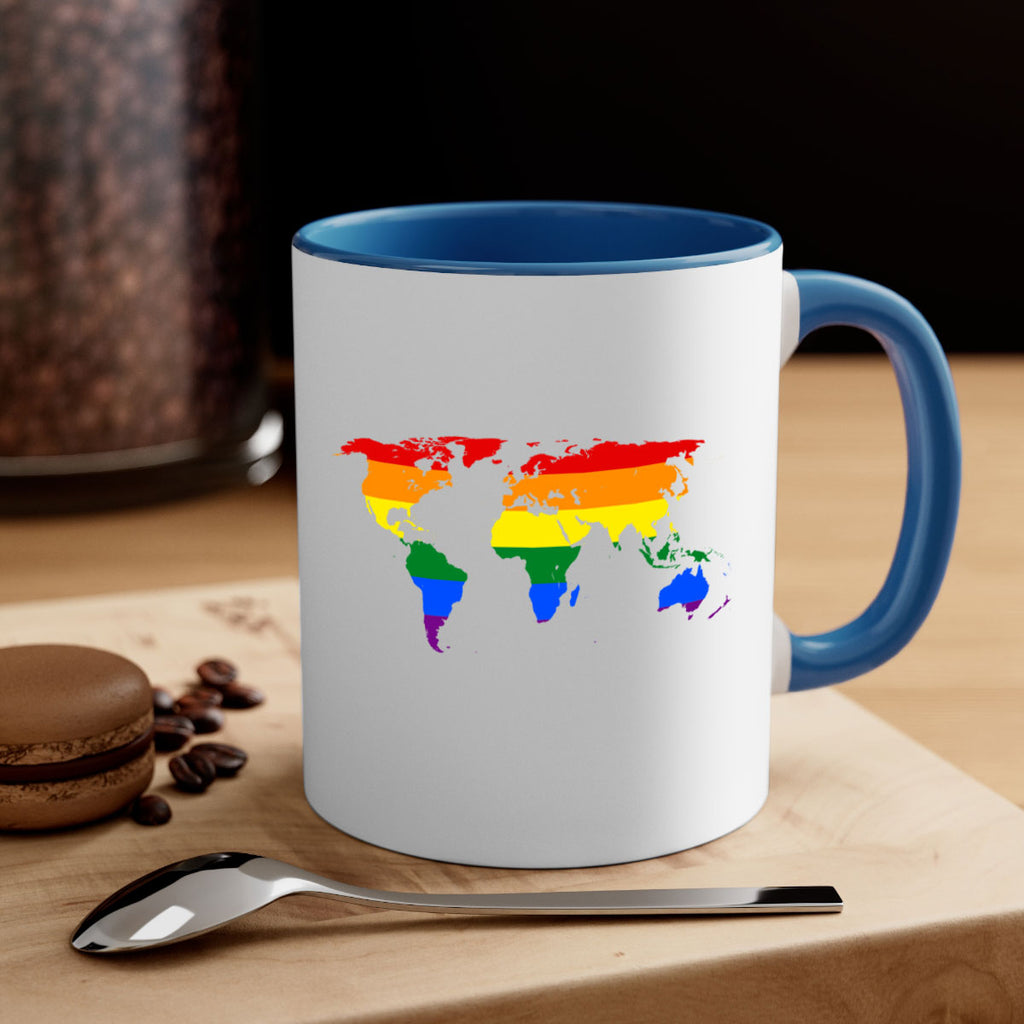 Rainbow World map 3#- lgbt-Mug / Coffee Cup