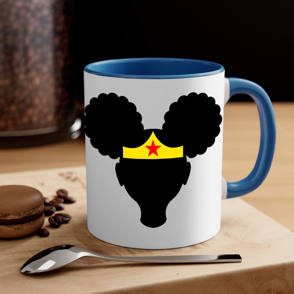 afro puffs girl wonder woman 78#- Black women - Girls-Mug / Coffee Cup