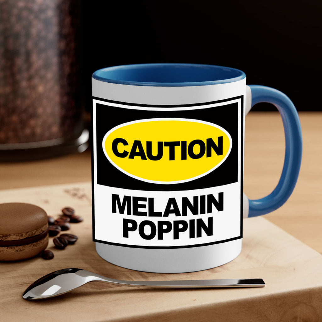 caution melanin poppin 188#- black words - phrases-Mug / Coffee Cup