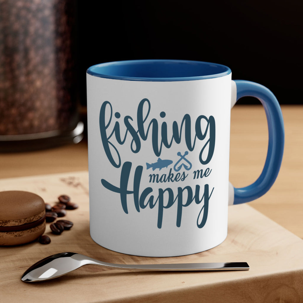fishing makes me happy 136#- fishing-Mug / Coffee Cup