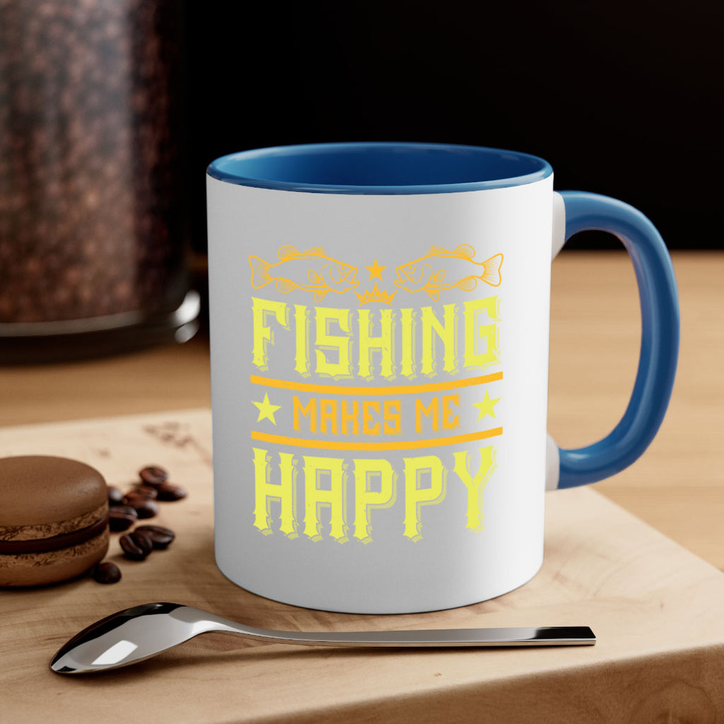fishing makes me happy 266#- fishing-Mug / Coffee Cup