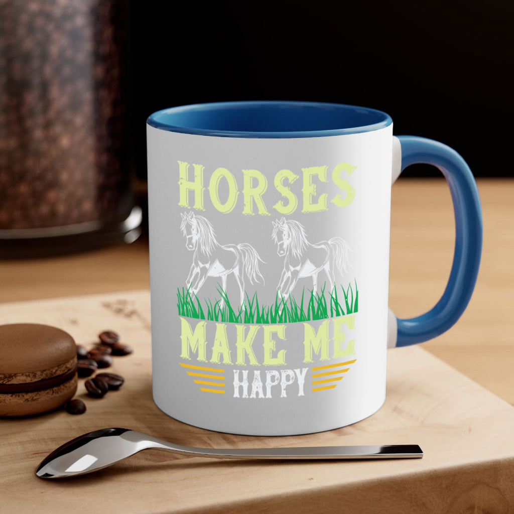 horses make me happy Style 40#- horse-Mug / Coffee Cup