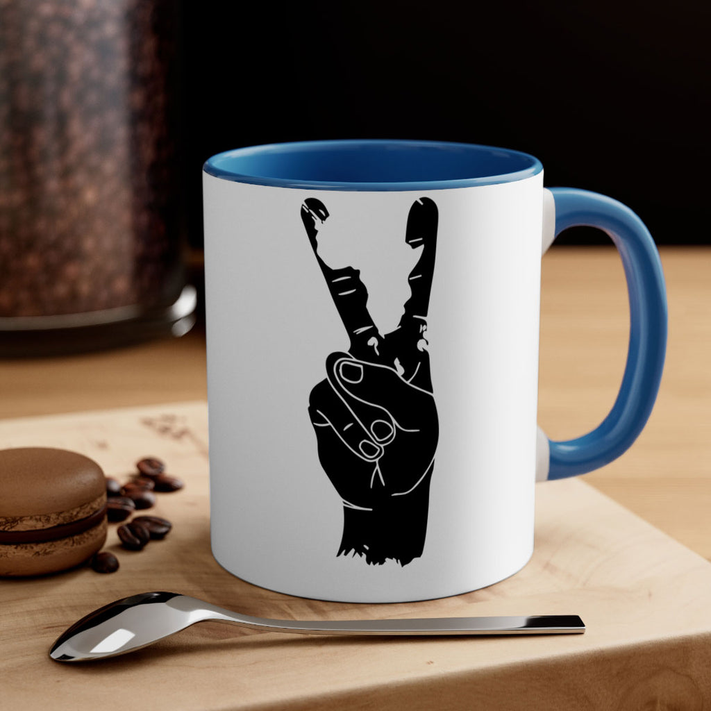 peace hand with africa- black words - phrases-Mug / Coffee Cup