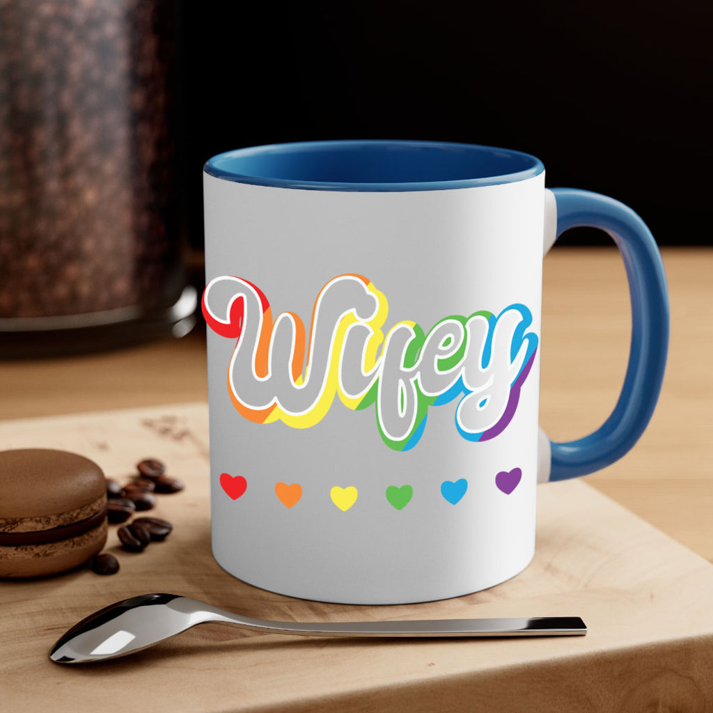 rainbow wifey lgbtq pride lgbt 25#- lgbt-Mug / Coffee Cup