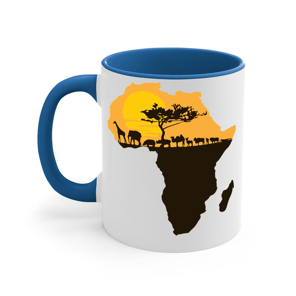 africa with animals- black words - phrases-Mug / Coffee Cup