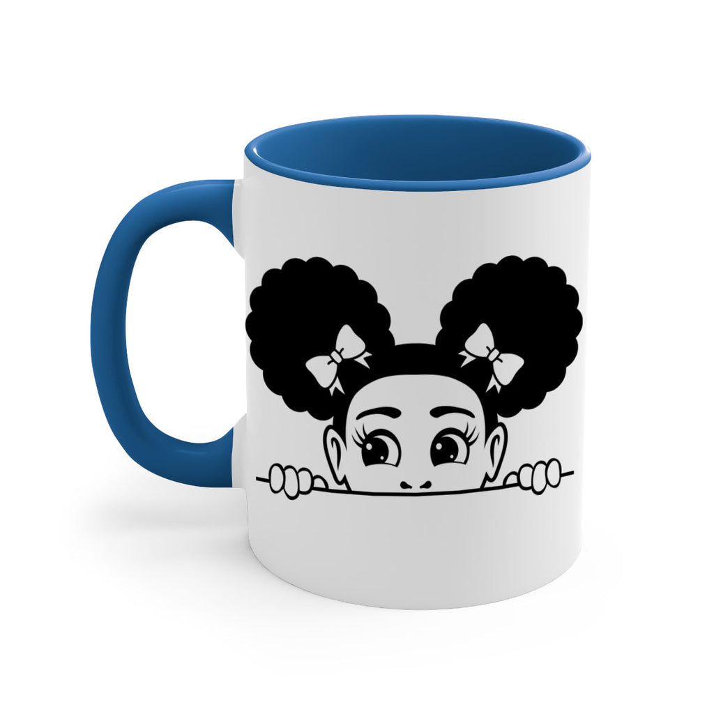 afro puffs girl peekaboo 81#- Black women - Girls-Mug / Coffee Cup