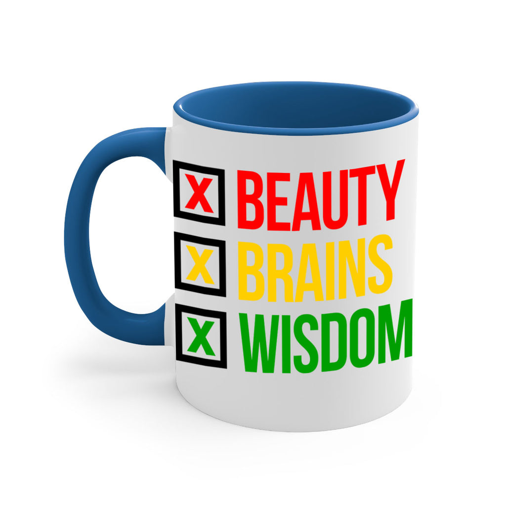beauty brains wisdom 262#- black words - phrases-Mug / Coffee Cup