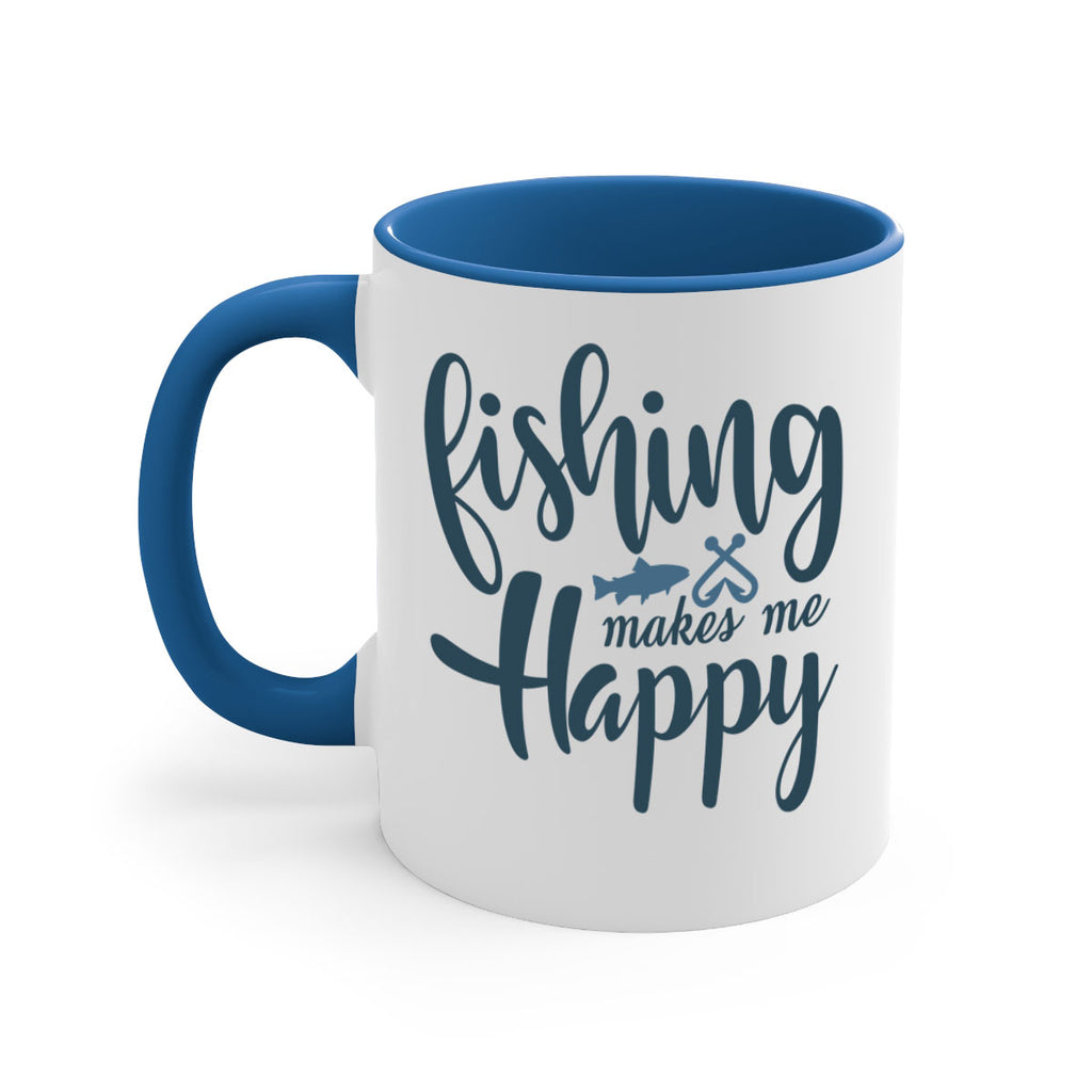 fishing makes me happy 136#- fishing-Mug / Coffee Cup