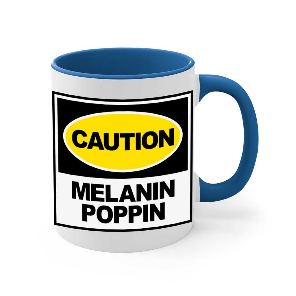 caution melanin poppin 188#- black words - phrases-Mug / Coffee Cup