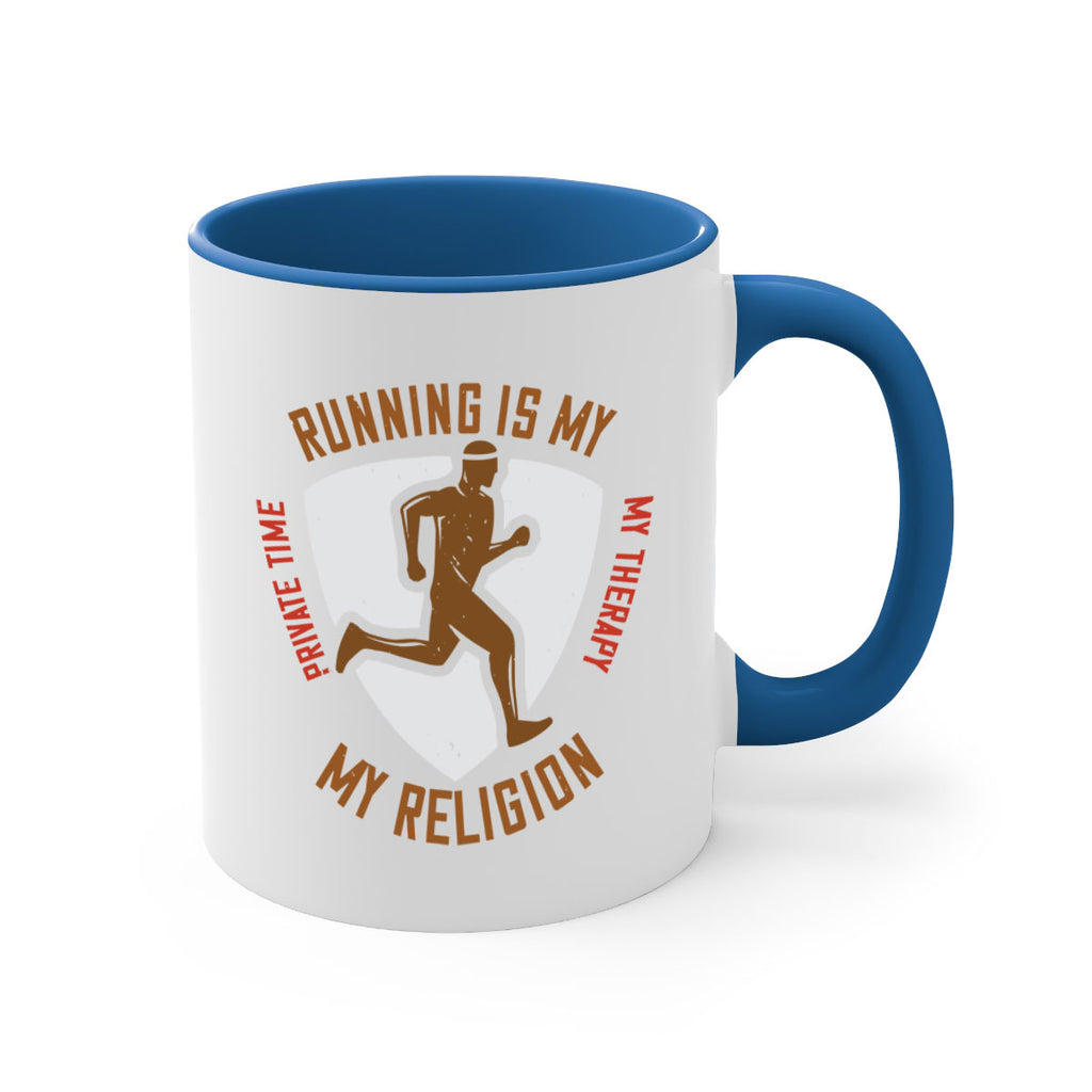 running is my private time my therapy my religion 21#- running-Mug / Coffee Cup