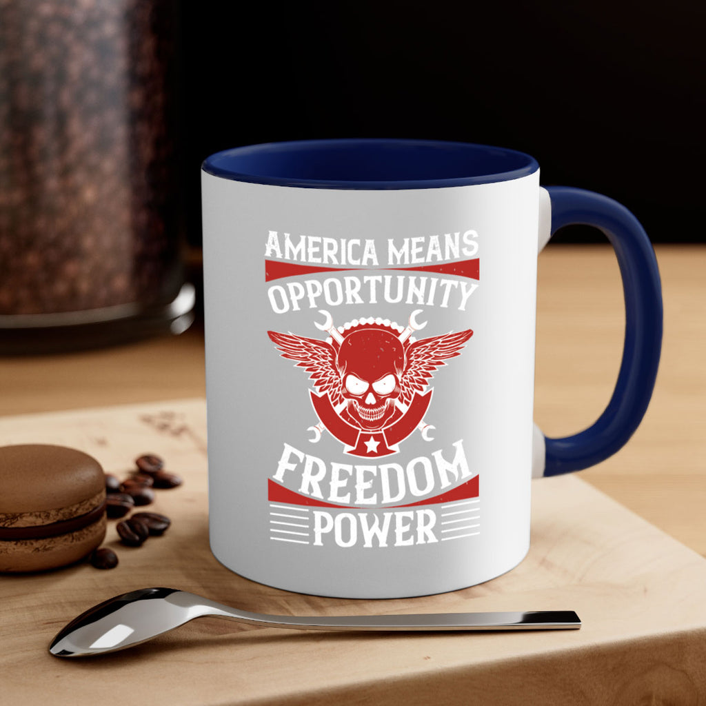 America means opportunity freedom power Style 85#- 4th Of July-Mug / Coffee Cup
