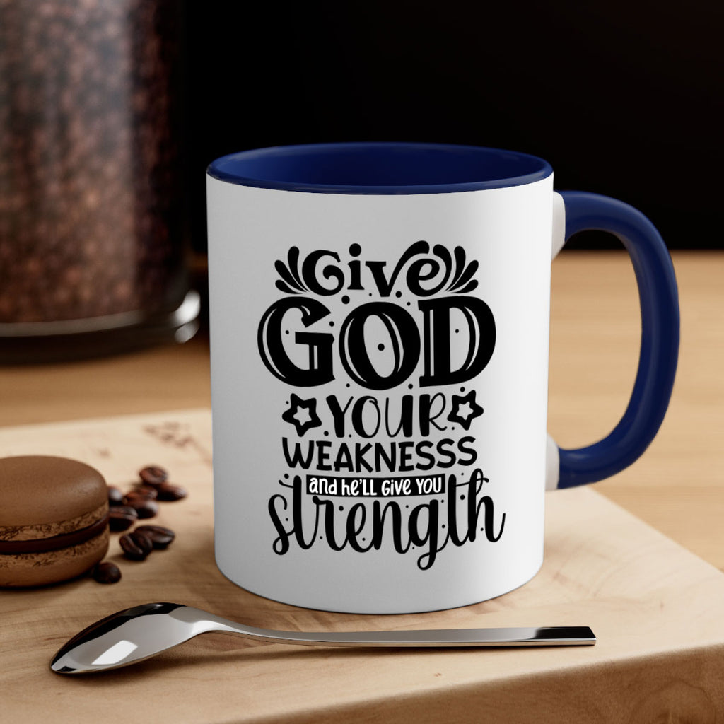 Give god your weaknesss and hell give you strength Style 37#- Black women - Girls-Mug / Coffee Cup
