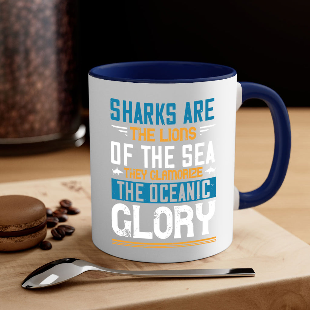 Sharks are the lions of the seaThey glamorize the oceanic glory Style 30#- Shark-Fish-Mug / Coffee Cup