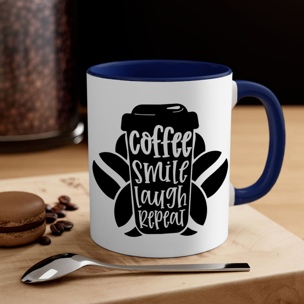 coffee smile laugh repeat 140#- coffee-Mug / Coffee Cup