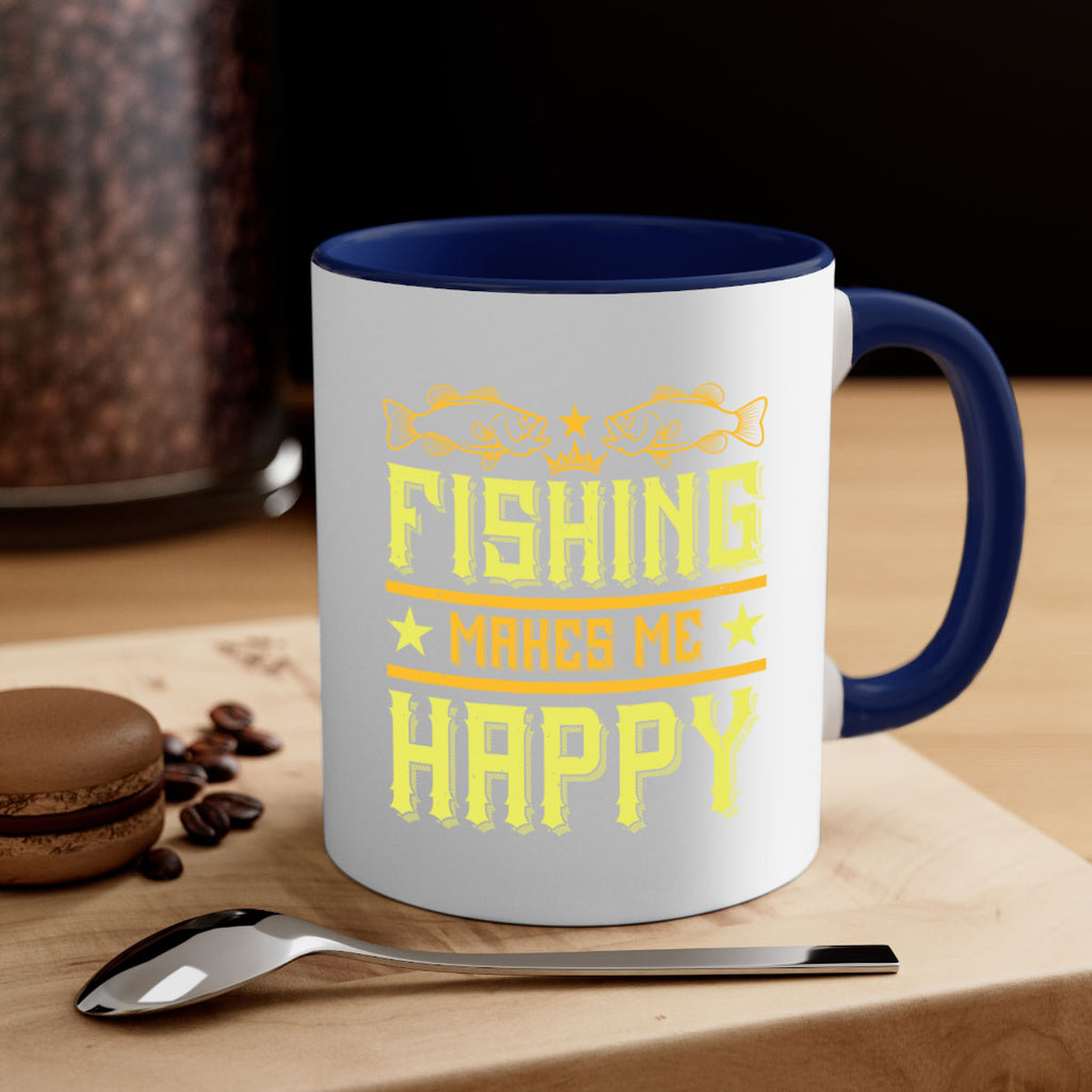 fishing makes me happy 266#- fishing-Mug / Coffee Cup