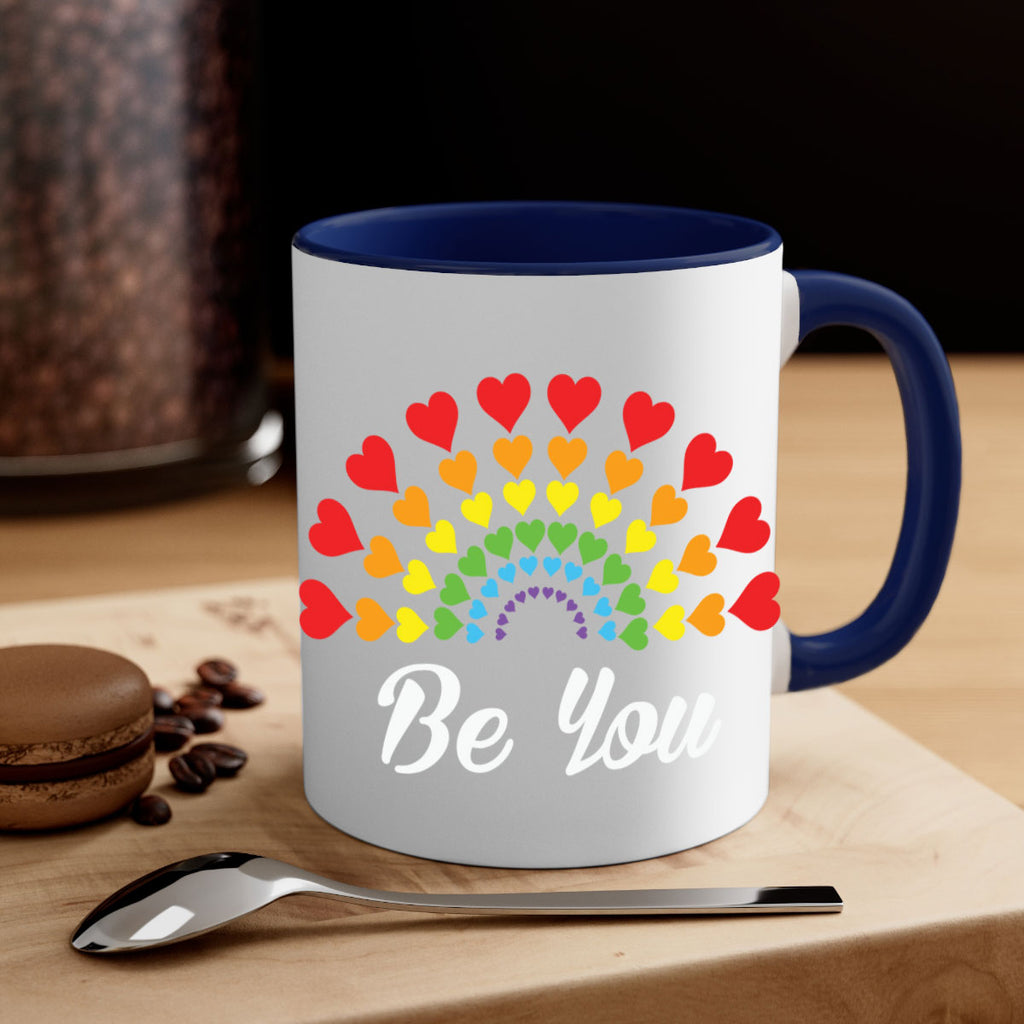 lgbtq be you rainbow heart lgbt 90#- lgbt-Mug / Coffee Cup