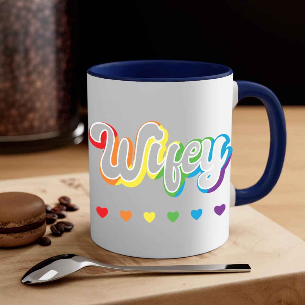 rainbow wifey lgbtq pride lgbt 25#- lgbt-Mug / Coffee Cup
