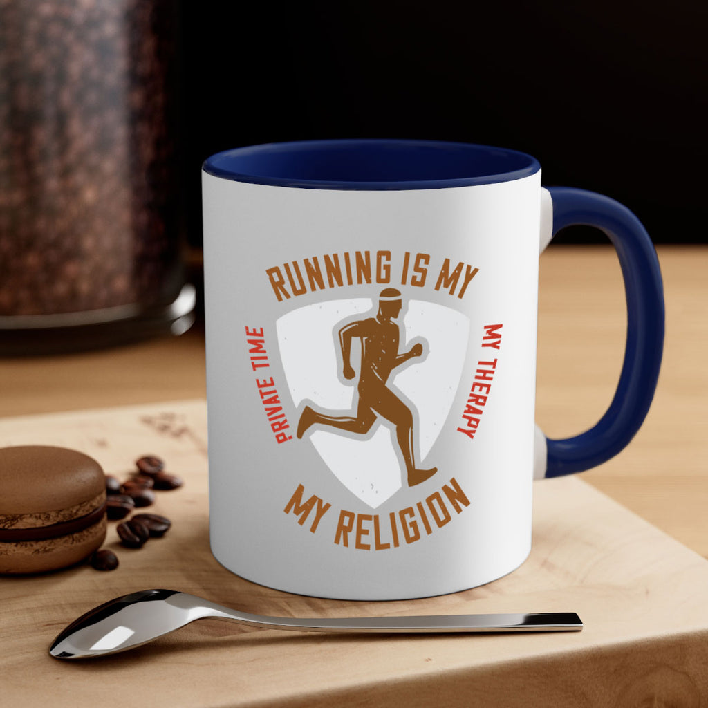 running is my private time my therapy my religion 21#- running-Mug / Coffee Cup