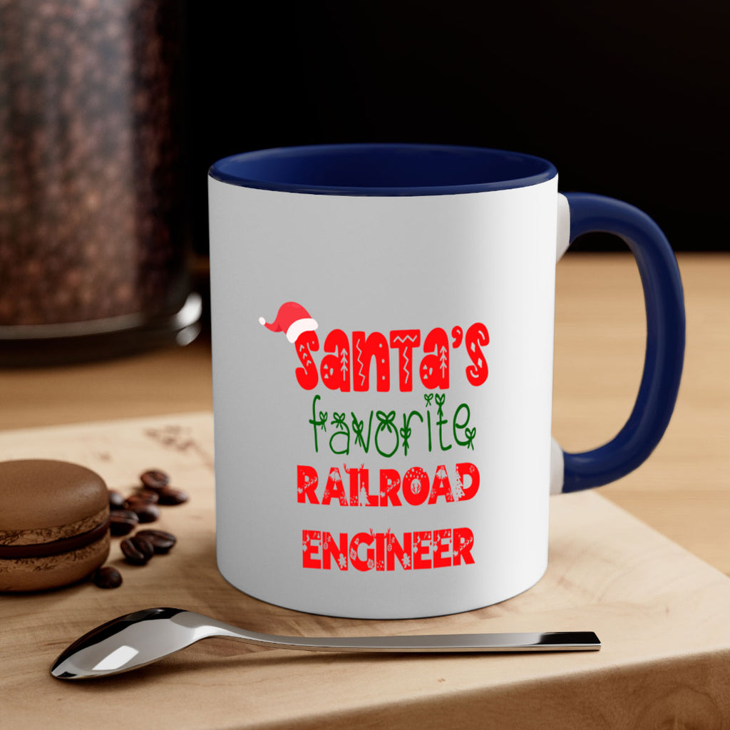 santas favorite railroad engineer style 1053#- christmas-Mug / Coffee Cup