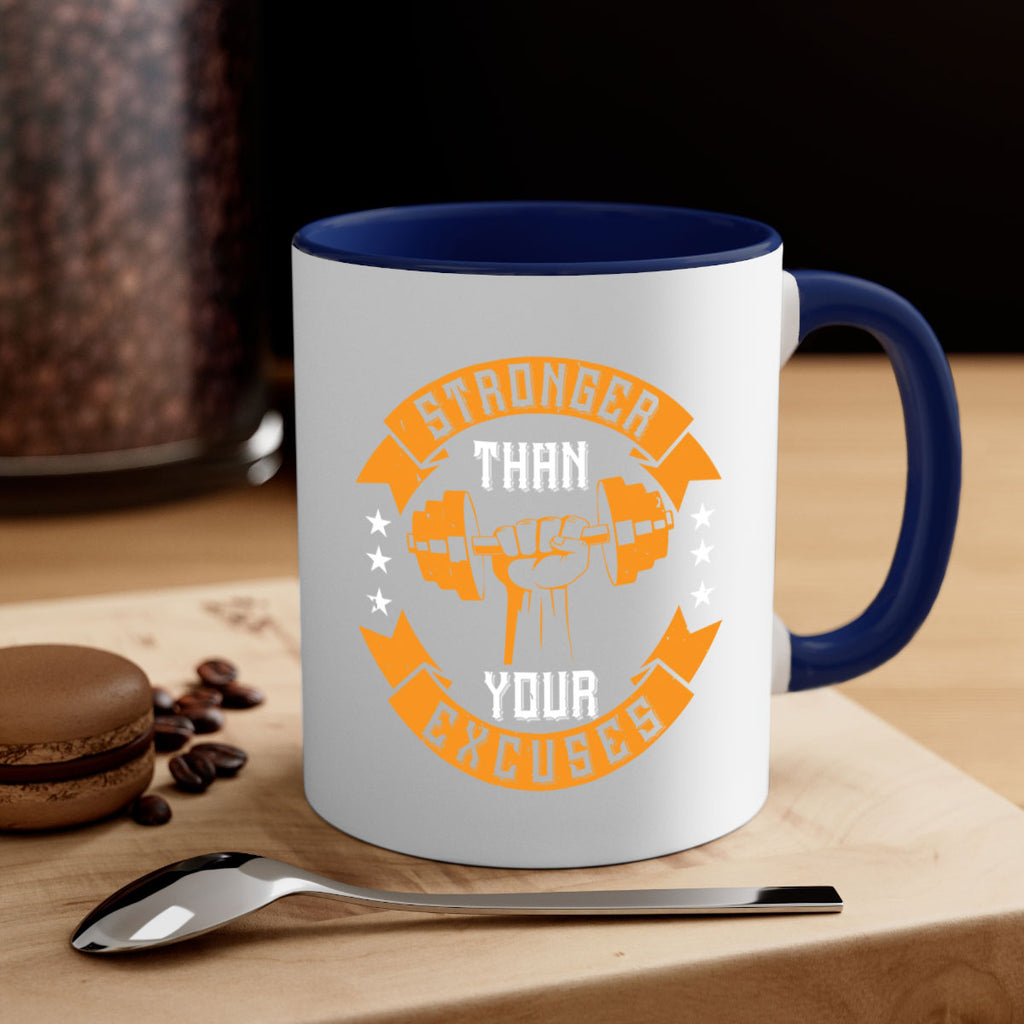 stronger than your excuses 70#- gym-Mug / Coffee Cup