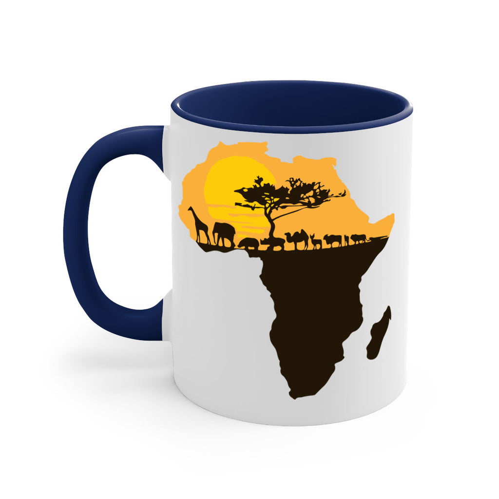 africa with animals- black words - phrases-Mug / Coffee Cup