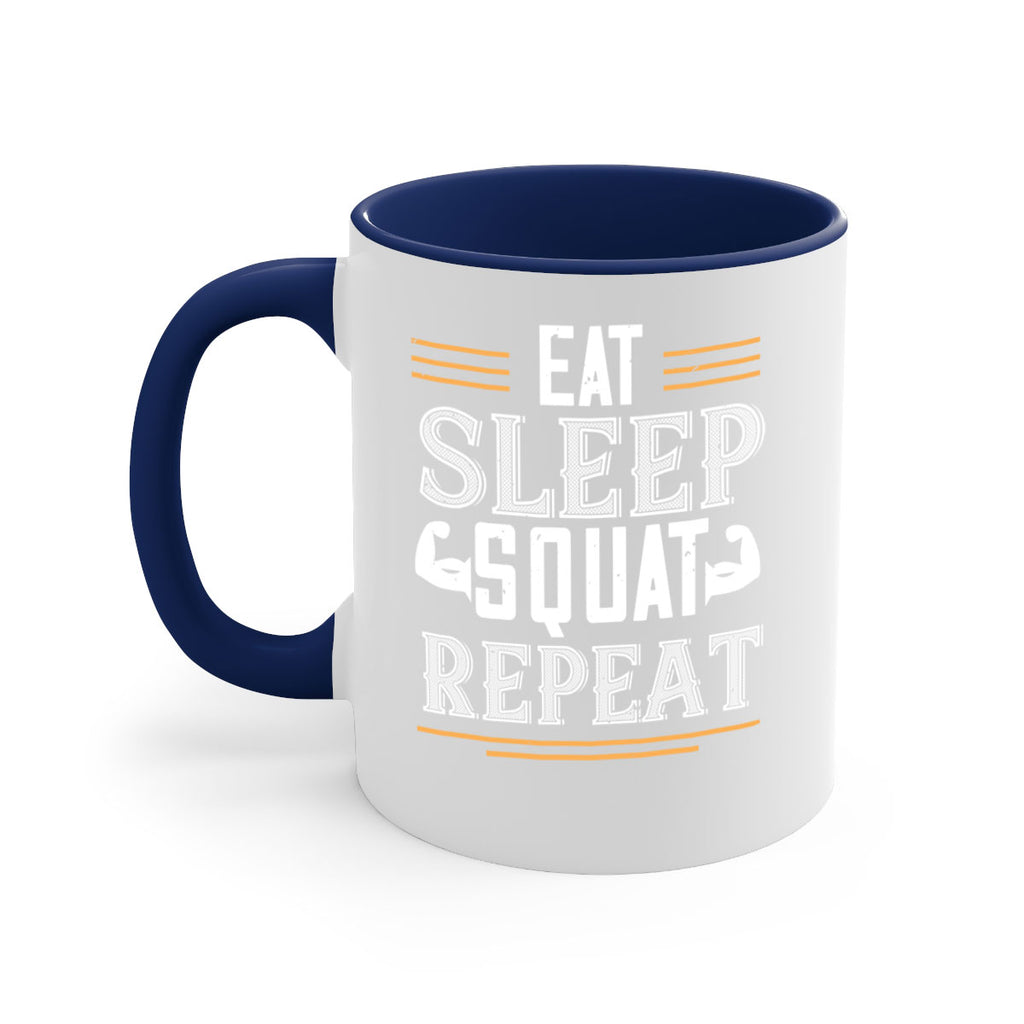 eat sleep squat repeat 58#- gym-Mug / Coffee Cup