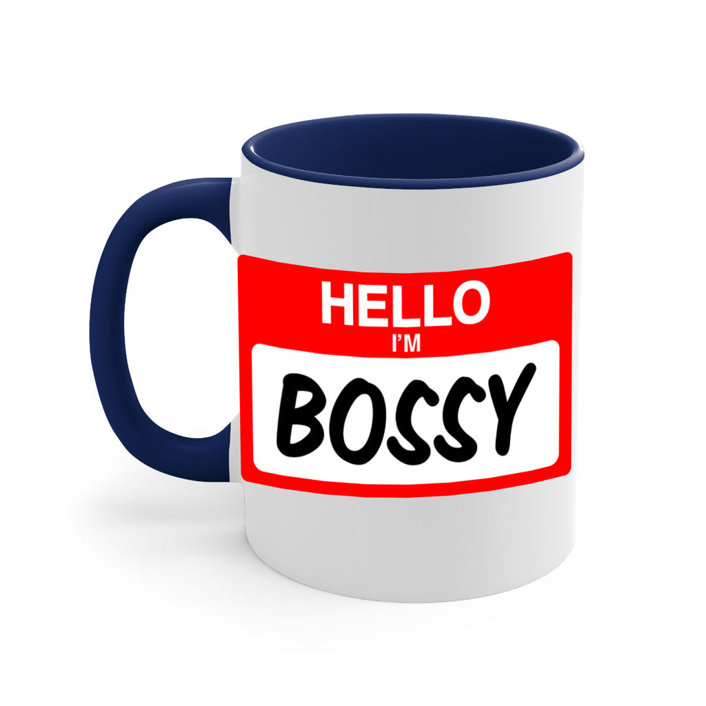 hello im bossy 132#- black words - phrases-Mug / Coffee Cup