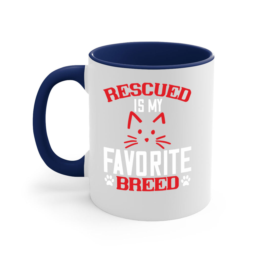 rescued is my favorite breed Style 114#- cat-Mug / Coffee Cup