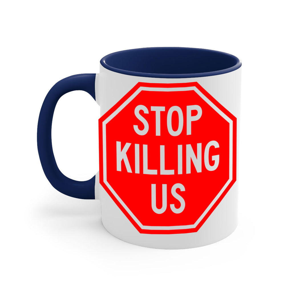 stop killing us 25#- black words - phrases-Mug / Coffee Cup