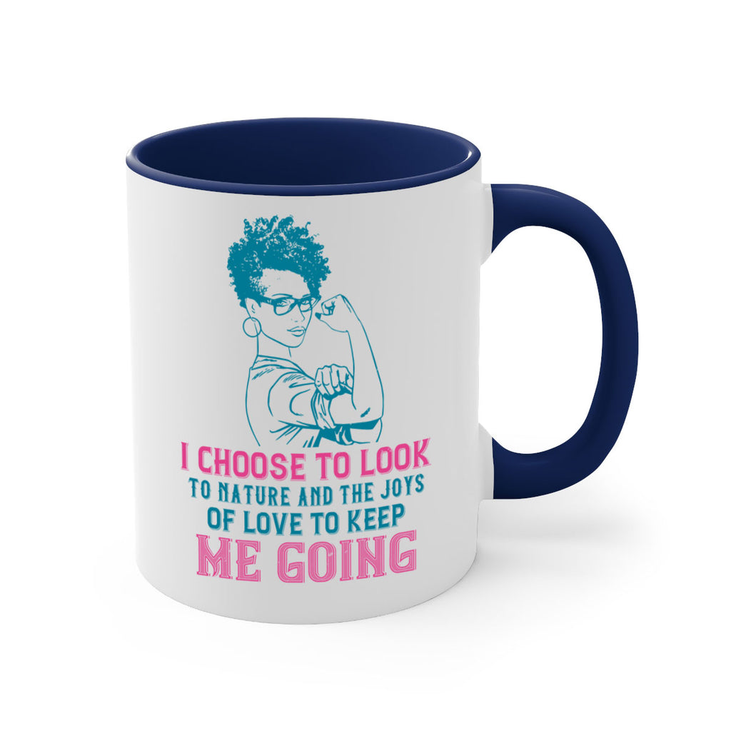I choose to look to nature and the joys of love to keep me going Style 6#- Afro - Black-Mug / Coffee Cup
