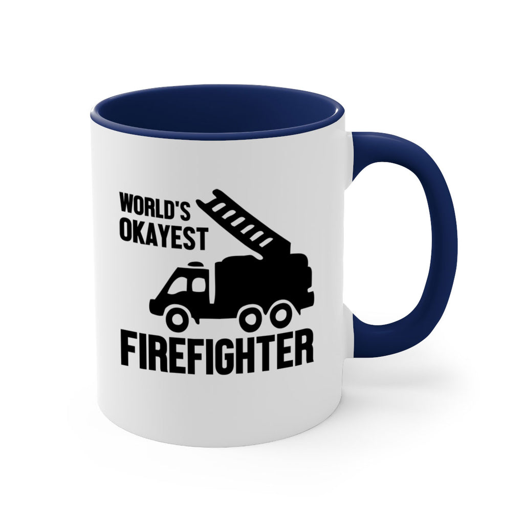 Worlds okayest Style 2#- fire fighter-Mug / Coffee Cup