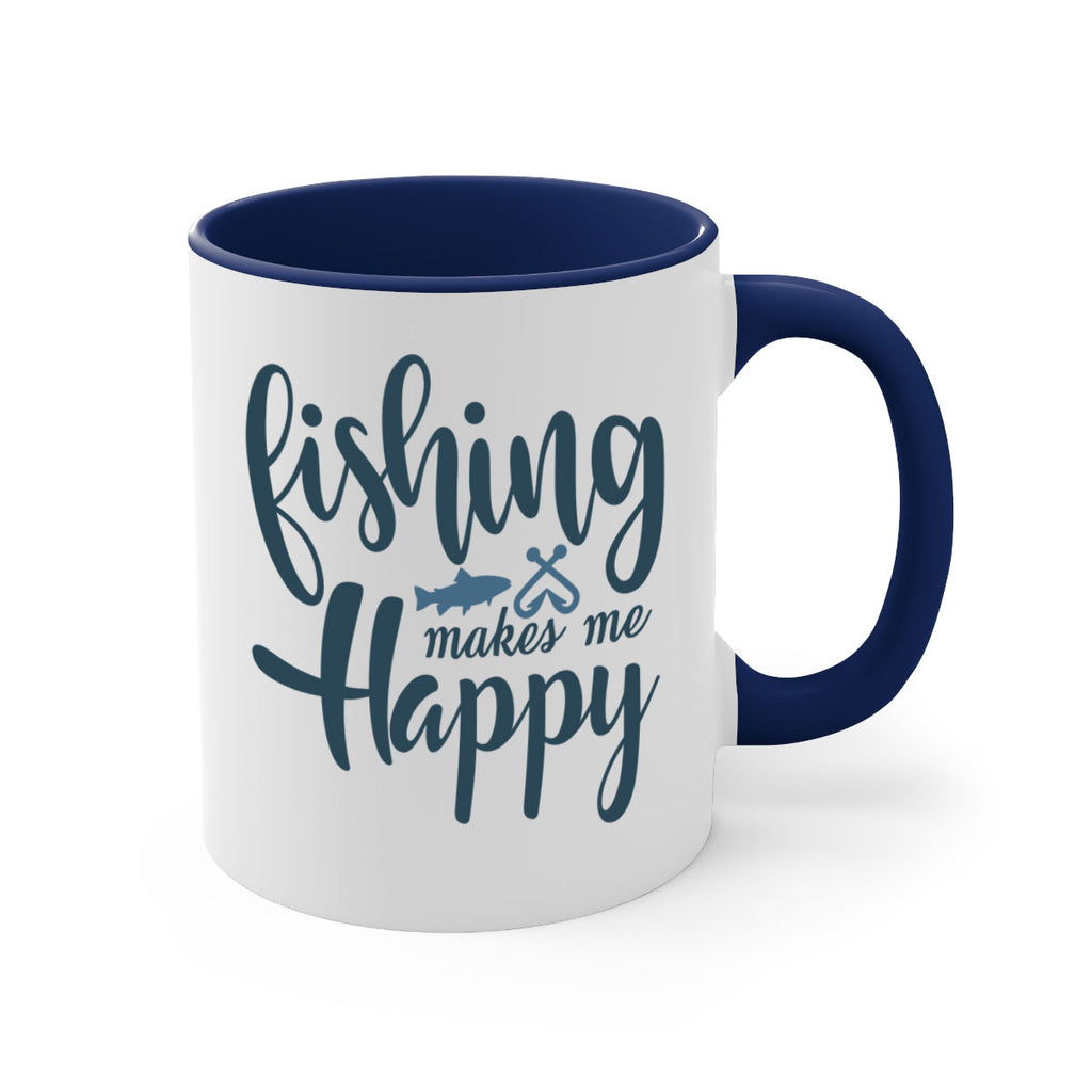 fishing makes me happy 136#- fishing-Mug / Coffee Cup