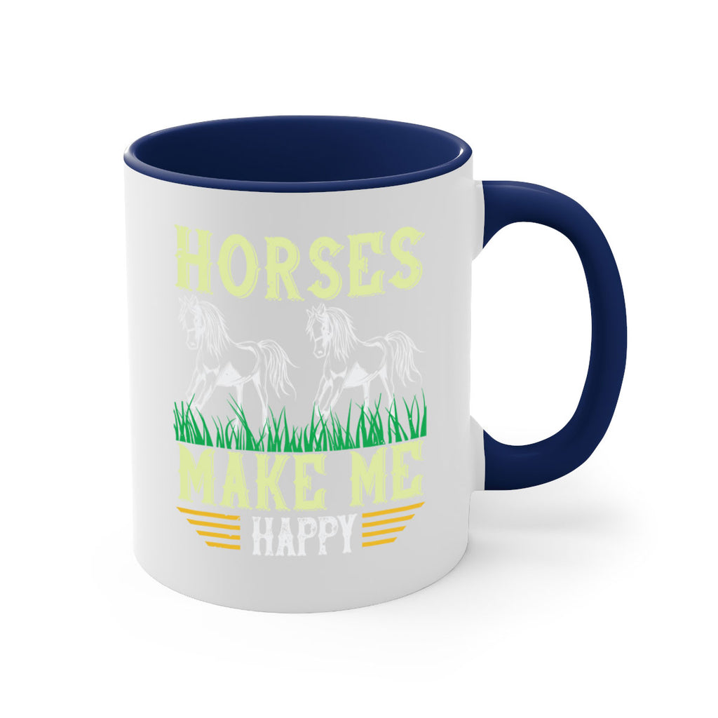 horses make me happy Style 40#- horse-Mug / Coffee Cup