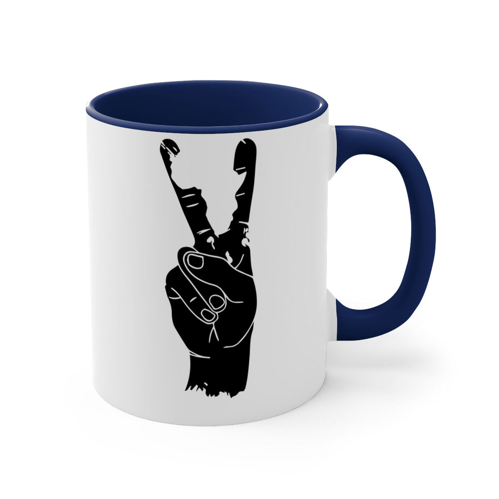 peace hand with africa- black words - phrases-Mug / Coffee Cup