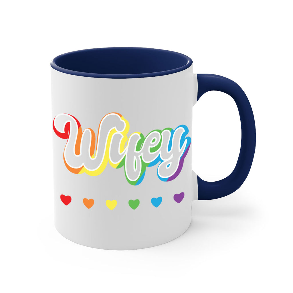 rainbow wifey lgbtq pride lgbt 25#- lgbt-Mug / Coffee Cup