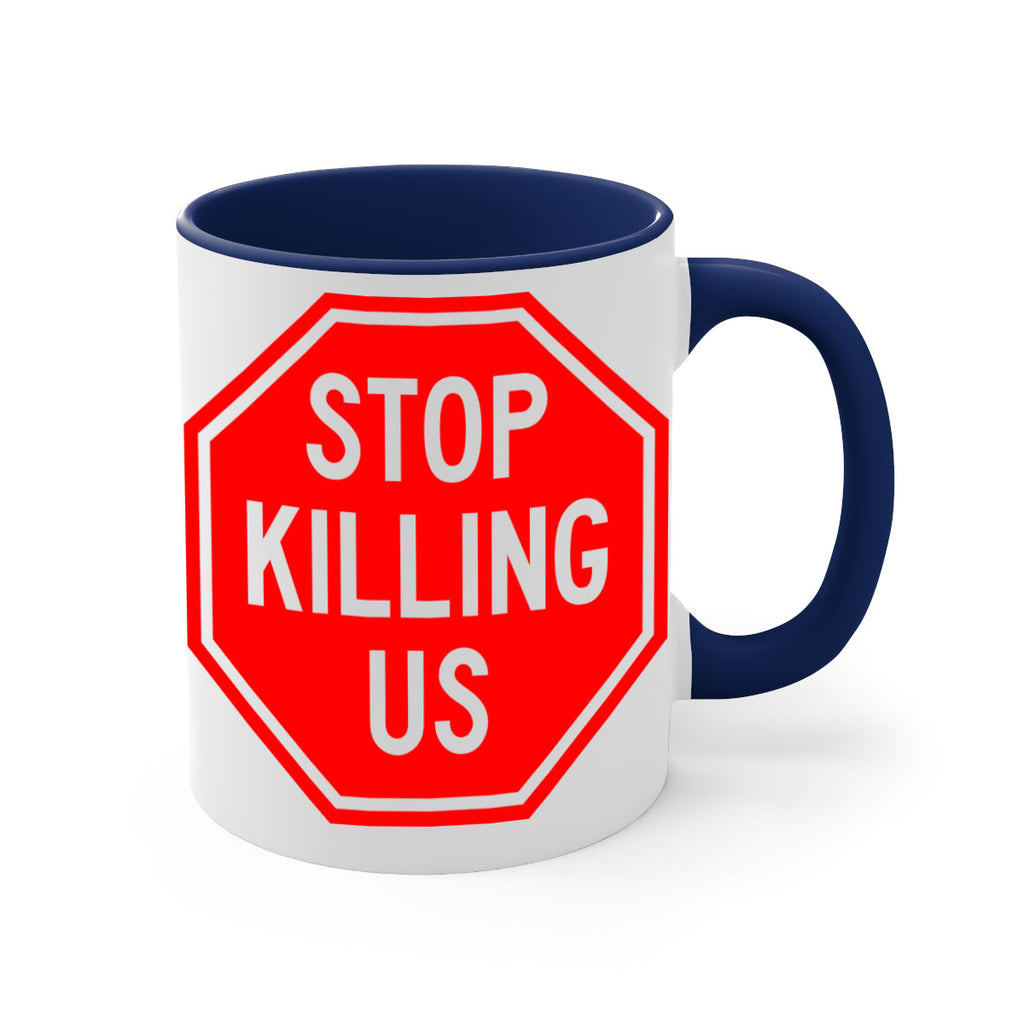 stop killing us 25#- black words - phrases-Mug / Coffee Cup