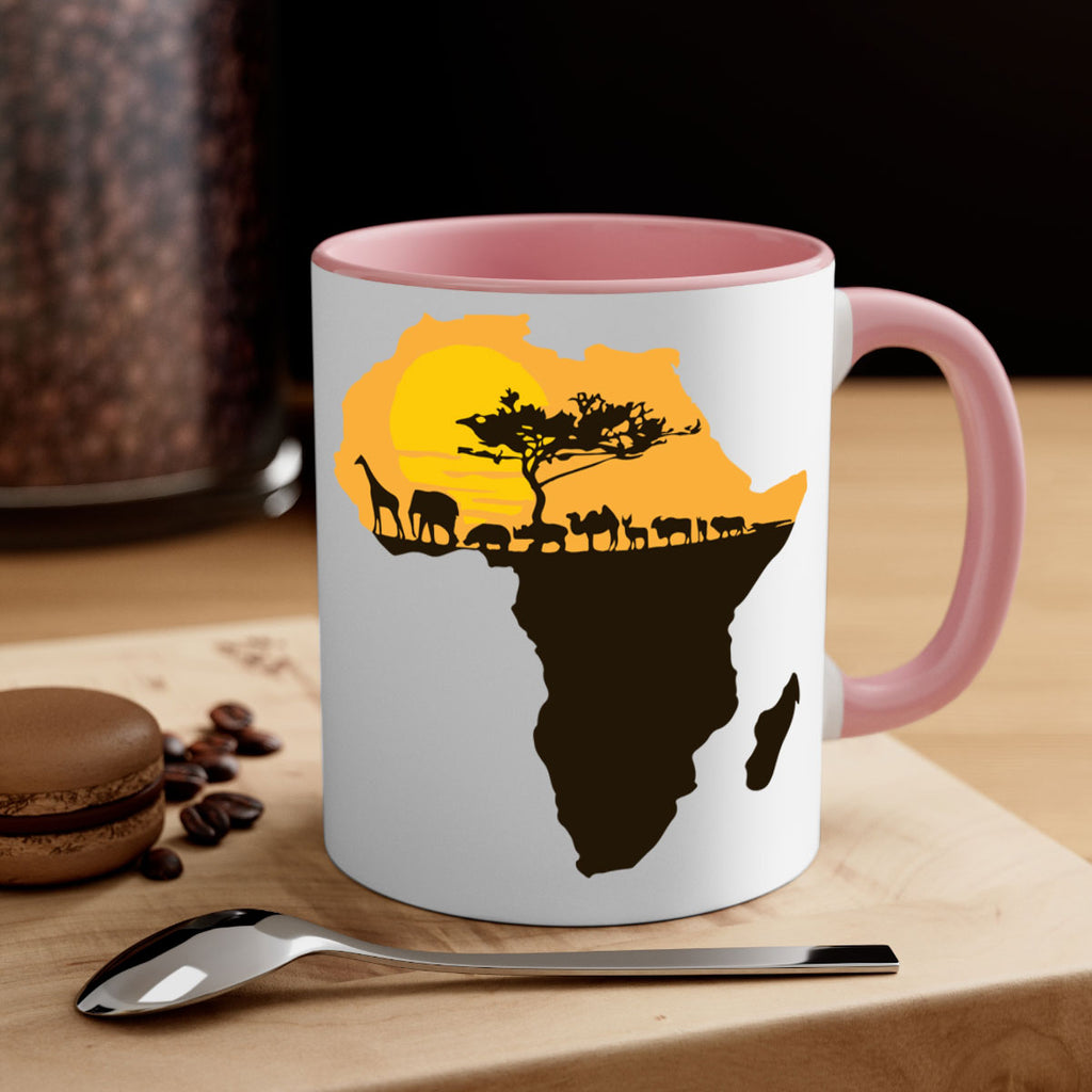 africa with animals- black words - phrases-Mug / Coffee Cup
