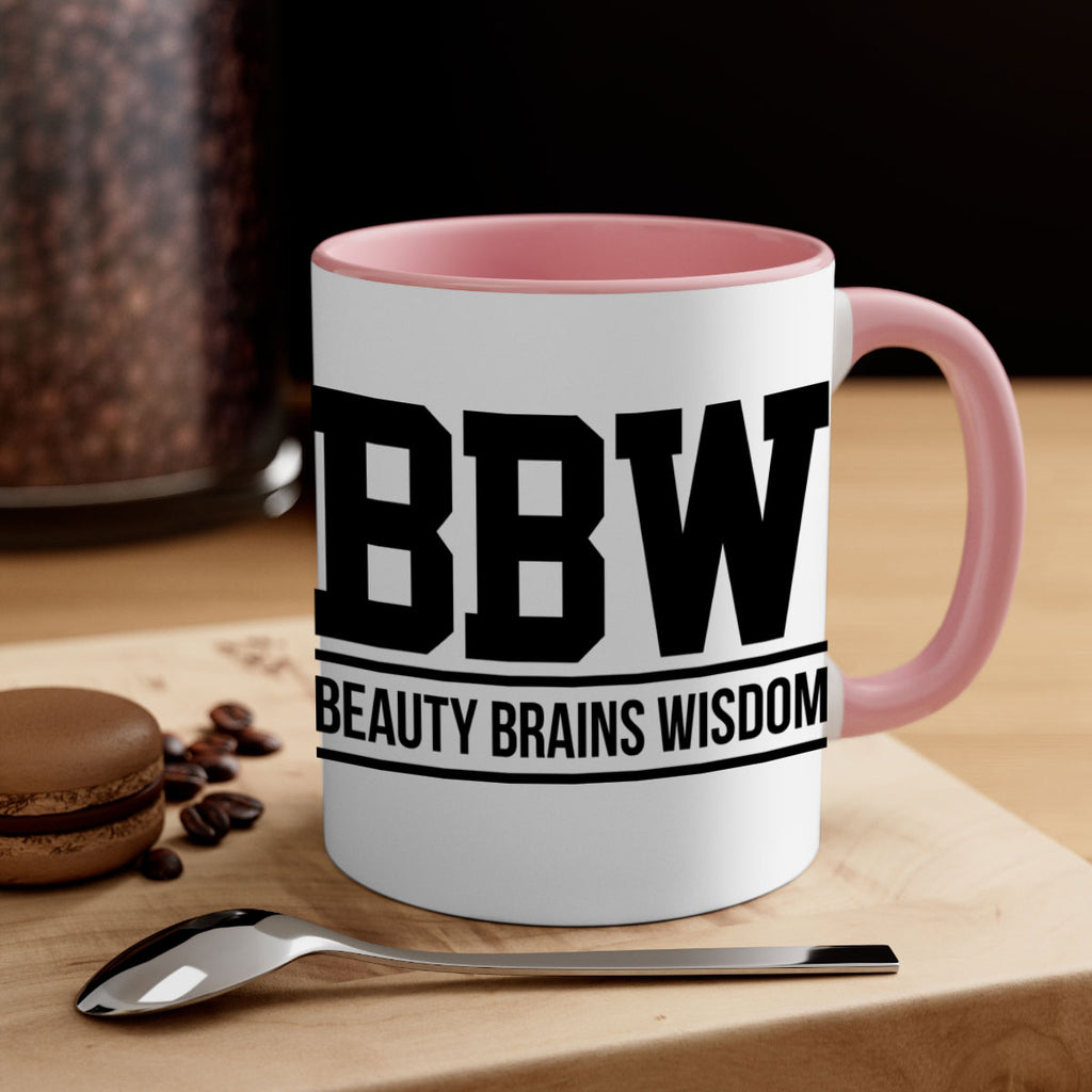 bbw beauty brains wisdom 263#- black words - phrases-Mug / Coffee Cup