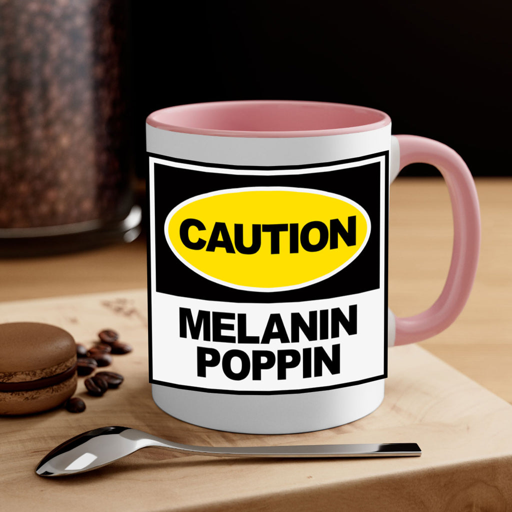 caution melanin poppin 188#- black words - phrases-Mug / Coffee Cup