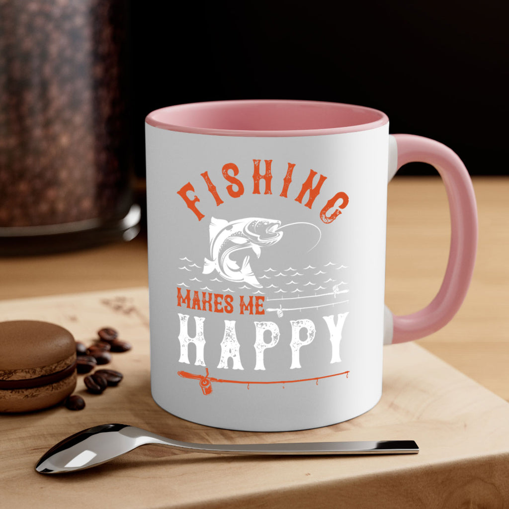 fishing makes me happy 268#- fishing-Mug / Coffee Cup