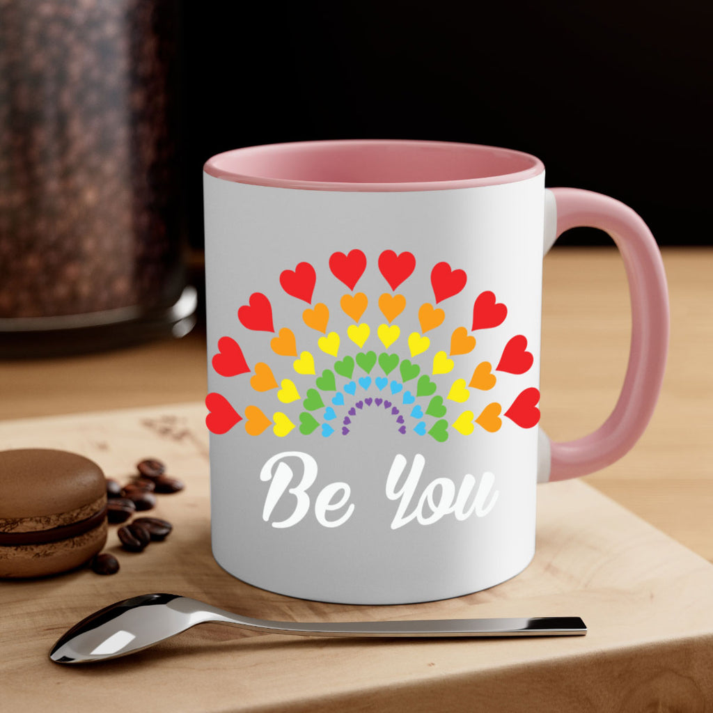 lgbtq be you rainbow heart lgbt 90#- lgbt-Mug / Coffee Cup