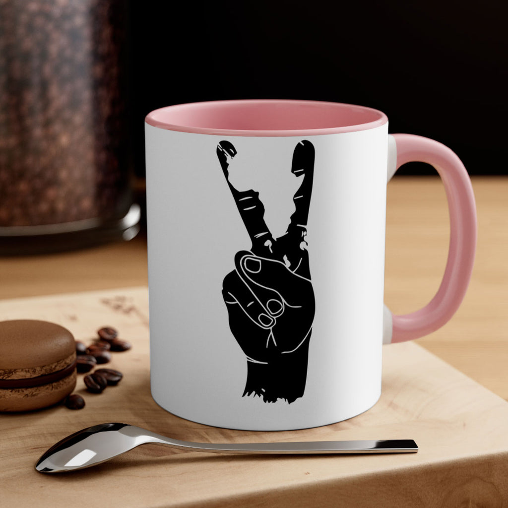 peace hand with africa- black words - phrases-Mug / Coffee Cup