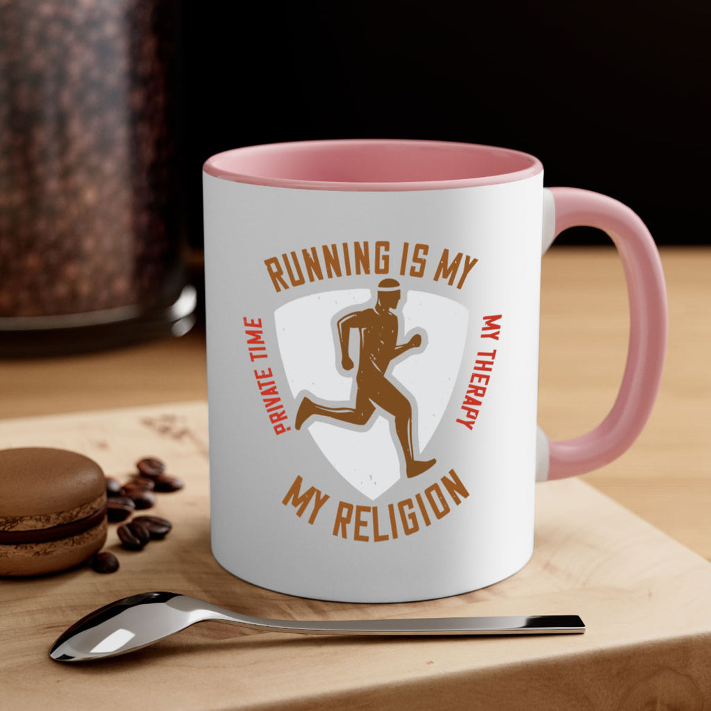 running is my private time my therapy my religion 21#- running-Mug / Coffee Cup