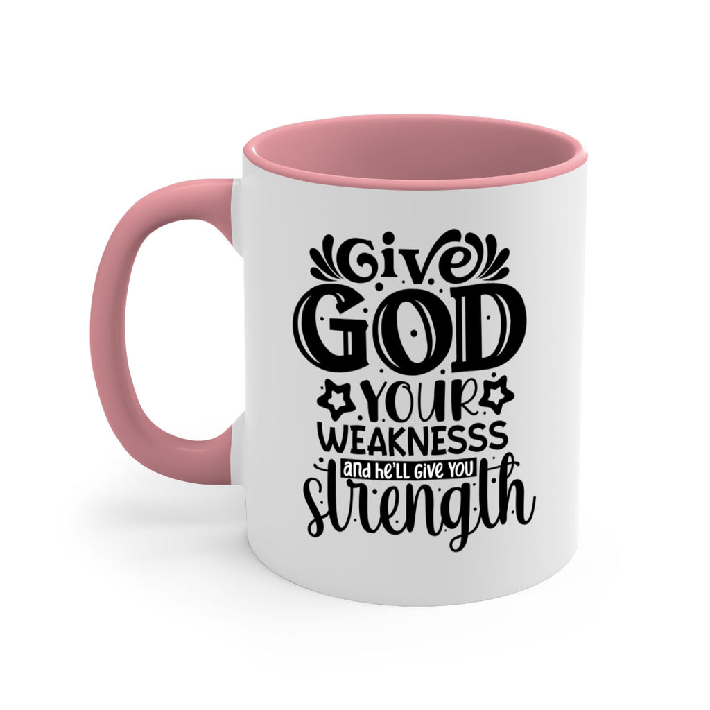 Give god your weaknesss and hell give you strength Style 37#- Black women - Girls-Mug / Coffee Cup