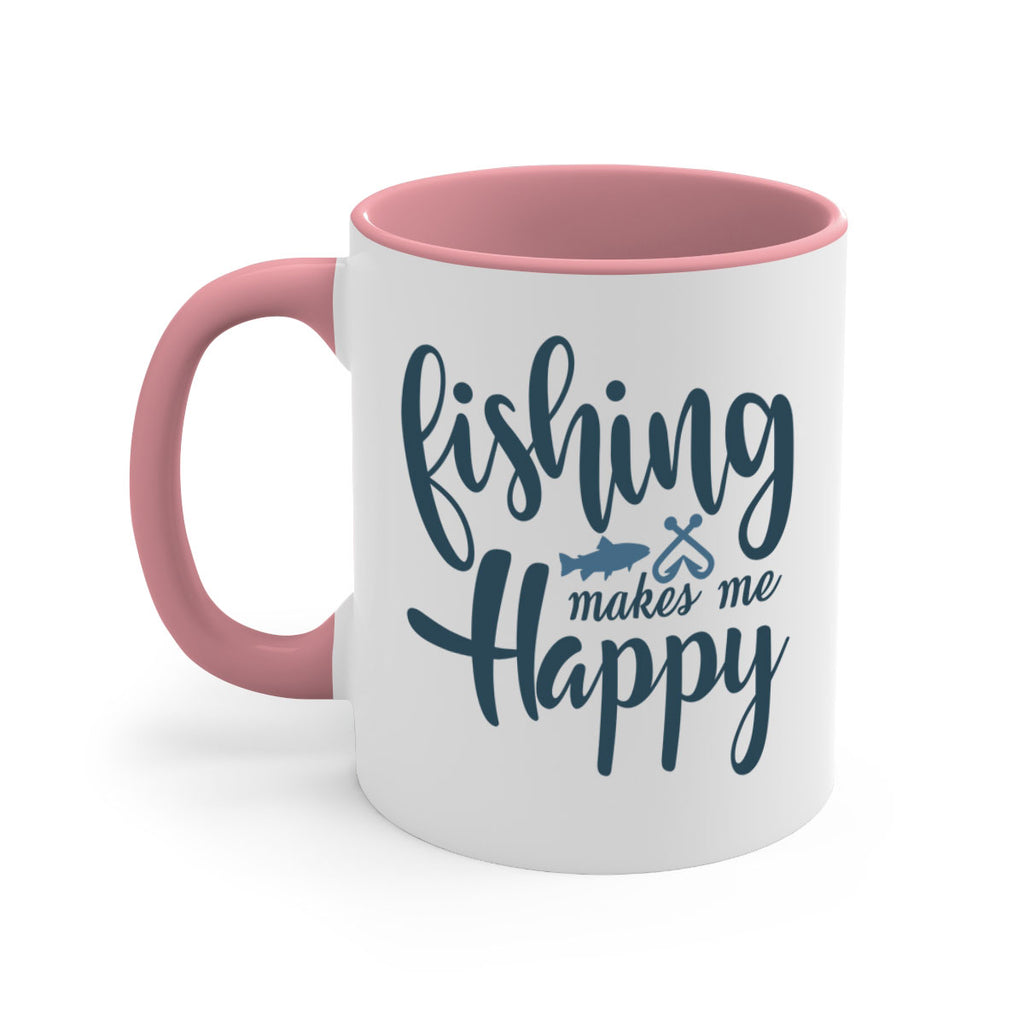 fishing makes me happy 136#- fishing-Mug / Coffee Cup